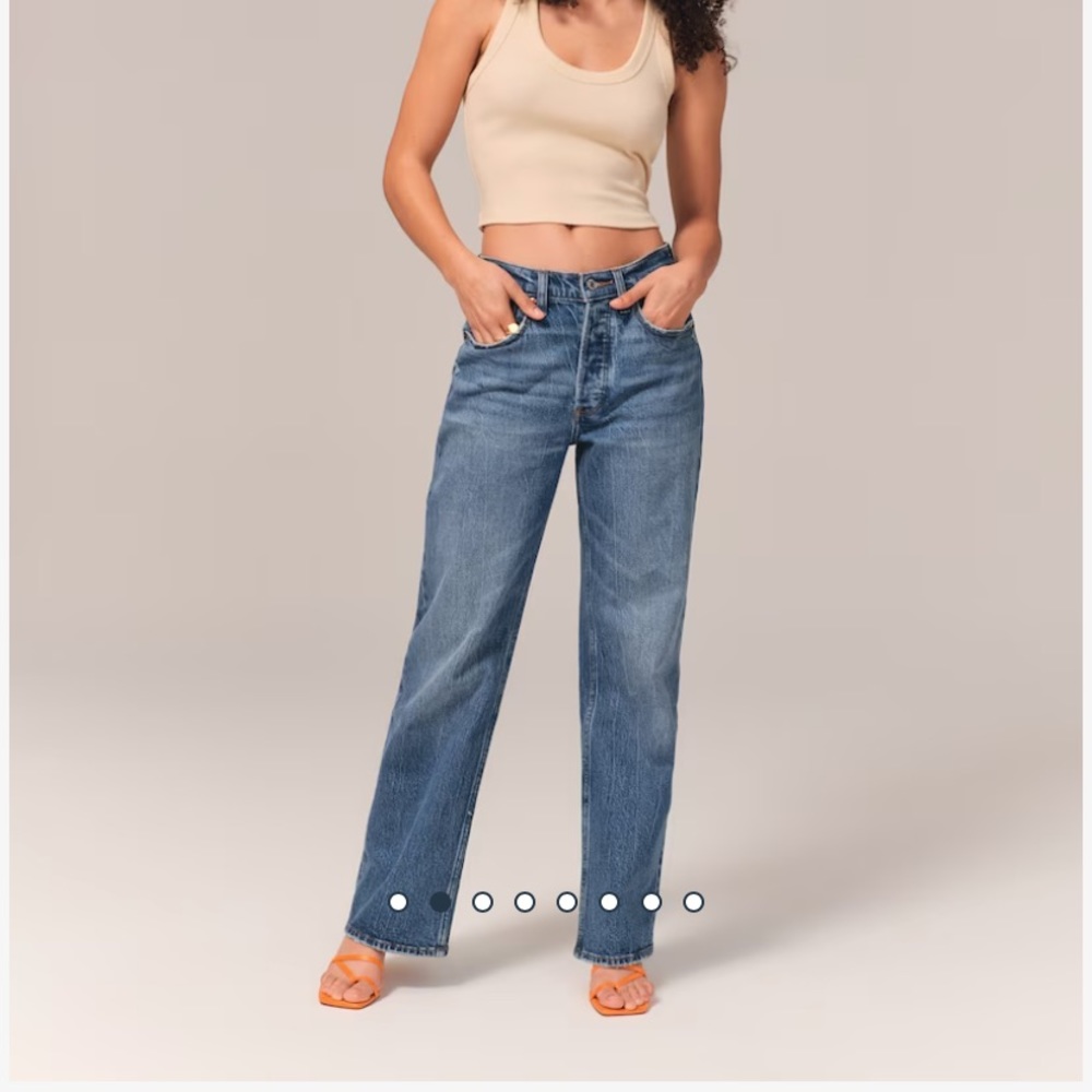 Abercrombie The 90’s Baggy low rise jean in medium wash